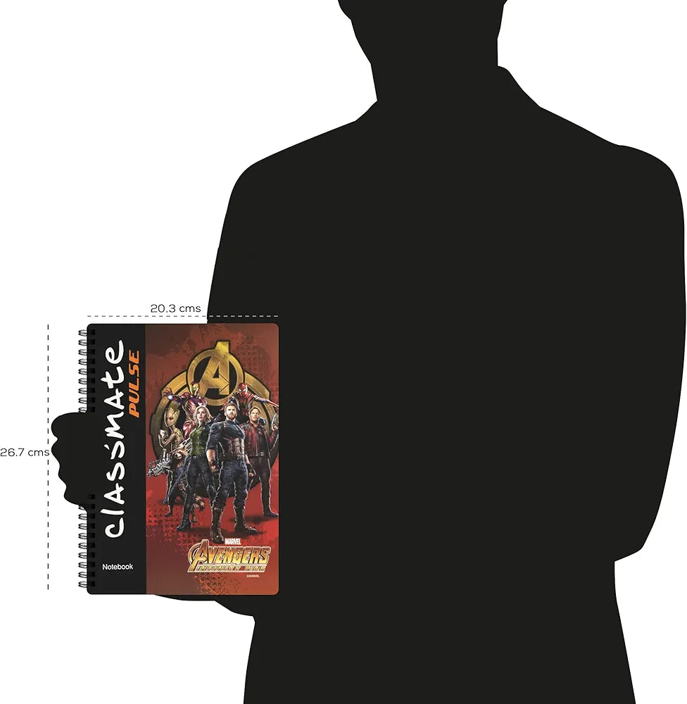 Classmate Pulse Notebook - 267 X 203, 160 Pages, Single Line, Wiro Binding, Multicolor (2105007)