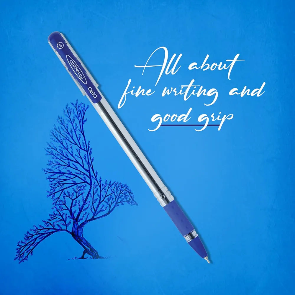 Cello Finegrip Ball Pen Set - Pack of 25 (Blue)
