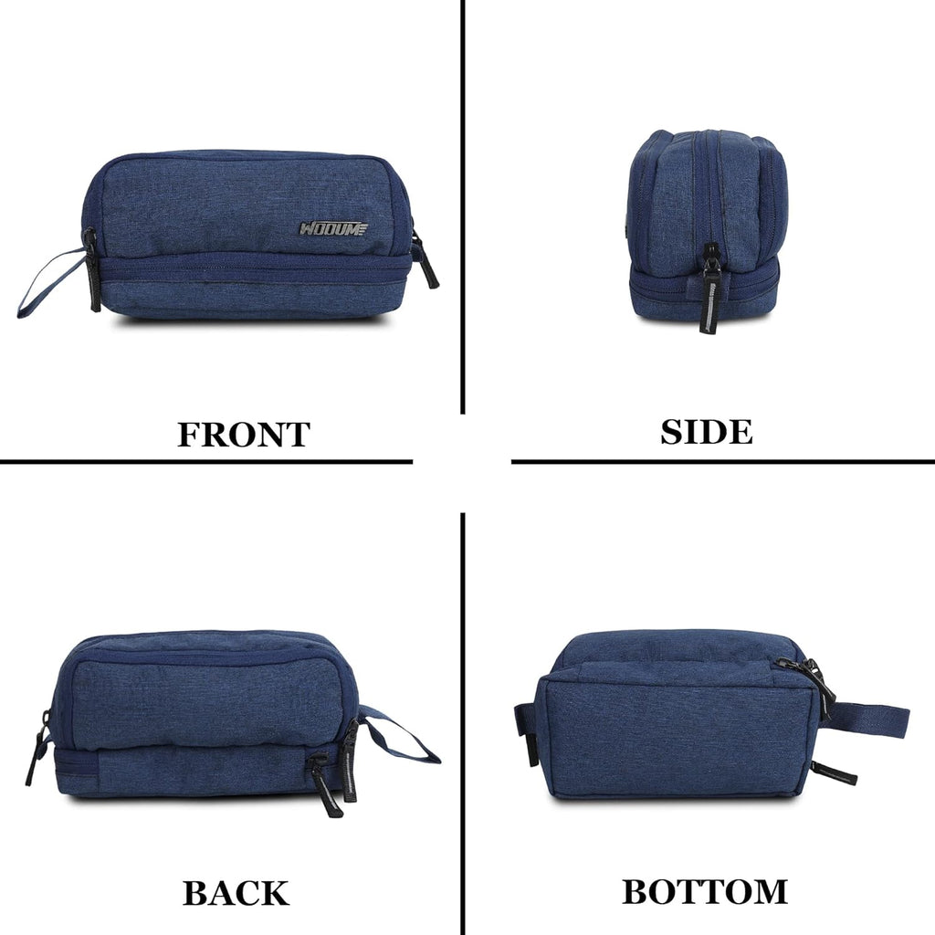 Wooum Fabric Extra Large Capacity Kawaii Pencil Cases Large Pencil Case, Cute Pencil Case, Back to School, Makeup Bag, College and Office Supplies, Travel Case (Khadi Navy Blue)