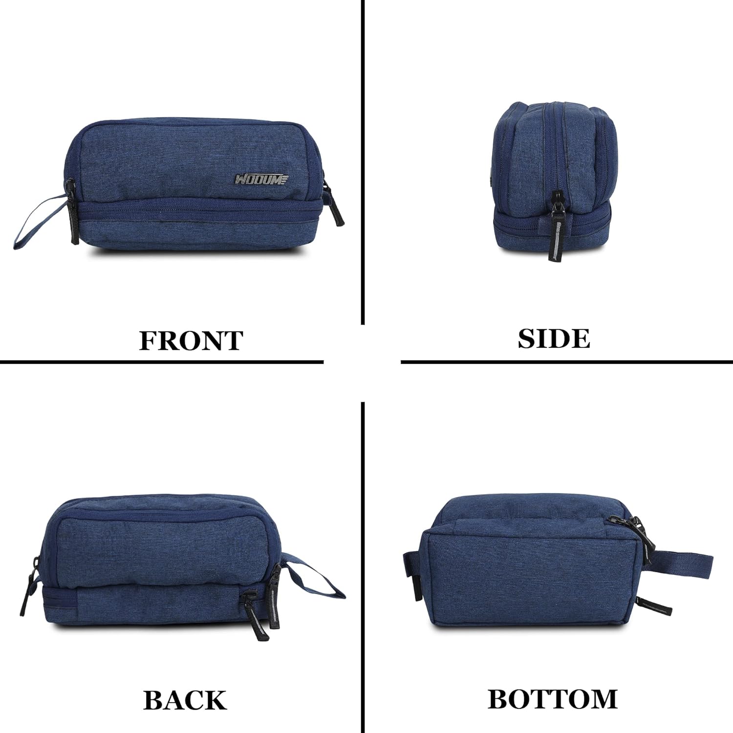 Wooum Fabric Extra Large Capacity Kawaii Pencil Cases Large Pencil Case, Cute Pencil Case, Back to School, Makeup Bag, College and Office Supplies, Travel Case (Khadi Navy Blue)