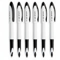 UNI-BALL Air UBA188ELM 0.5mm Roller Ball Pen | White Body, Blue Ink, Pack of 6