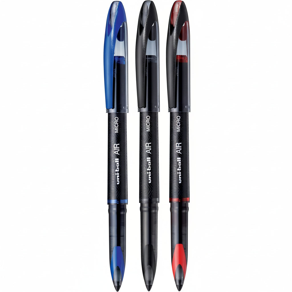 uni-ball Air UBA188M 0.5mm Roller Ball Pen | Blue, Black & Red Ink, Pack of 3