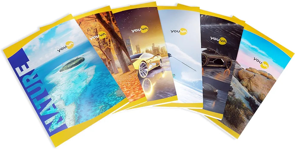 YOUVA Navneet Soft Bound Long Book/Soft cover Notebook for Students | Single Line | 172 Pages | Pack of 6 | Regular Size 17 cm x 27 cm