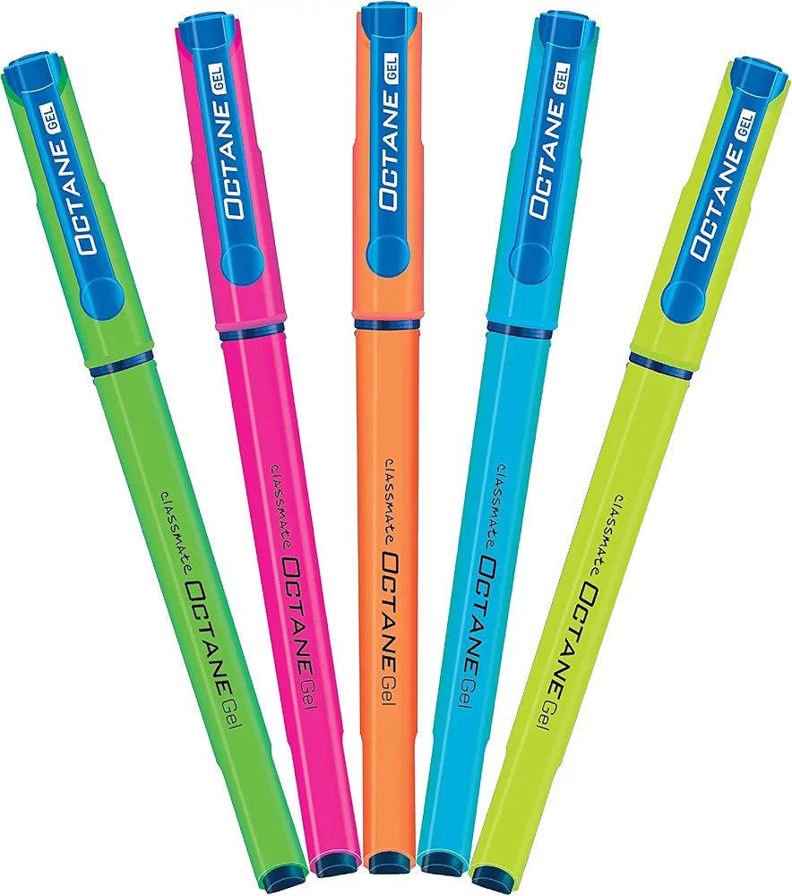 Classmate Octane Neon Gel 25s Jar- 25 Blue Gel Pens| Smooth Writing Pens| Water-proof Ink For Smudge-free Writing| Preferred By Students For Exam & Class Notes| Study At Home Essentials